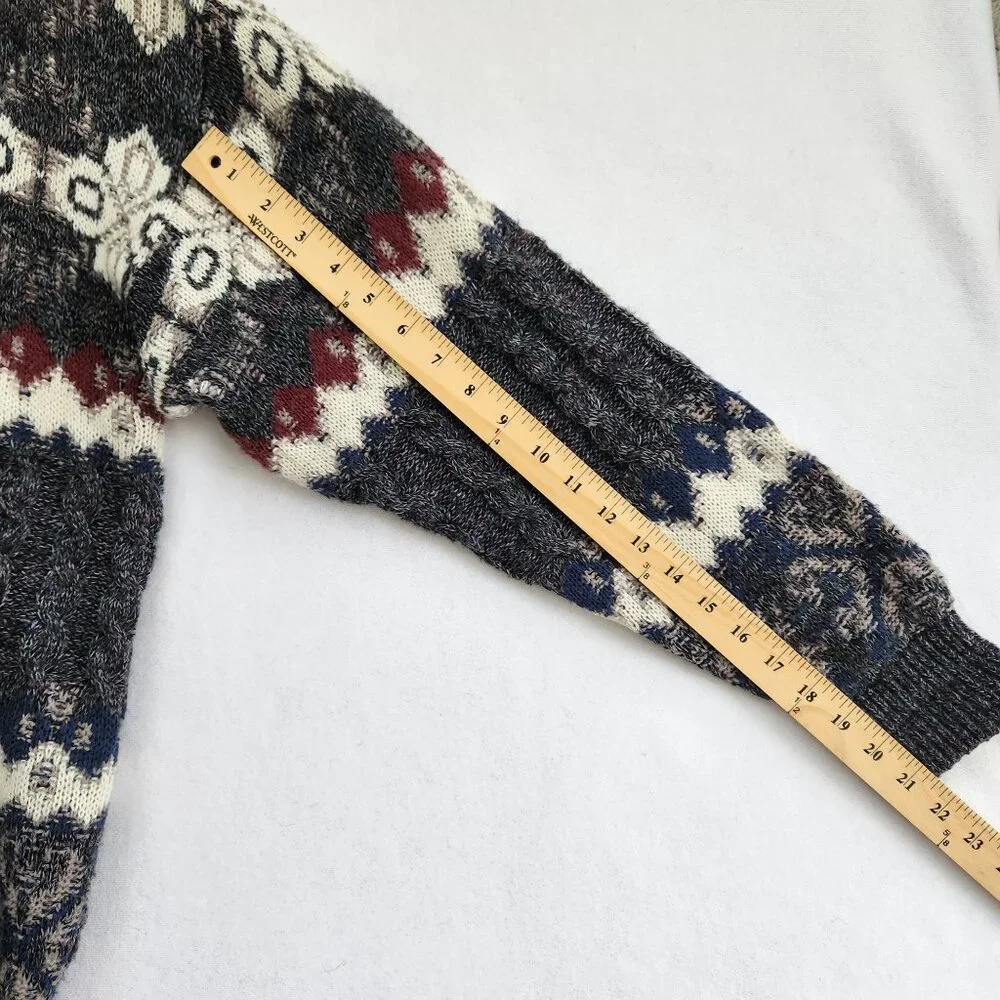 Vintage London Fog Cardigan Sweater Button Front  Alpaca Blend Grandpacore Dad L - Picture 11 of 11